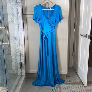 Blue maternity maxi dress